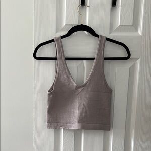 Women's Ribbed Tank Top - Beige